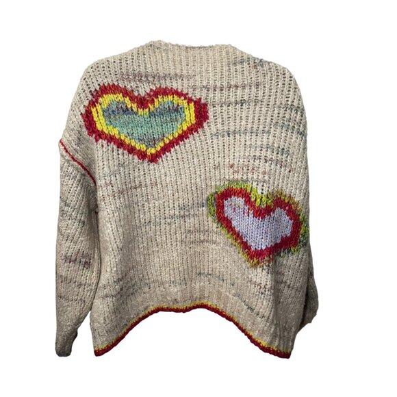 Daily Practice Anthropologie Love Me Heart Chunky Knit Cardigan Oversize XL - Picture 6 of 9